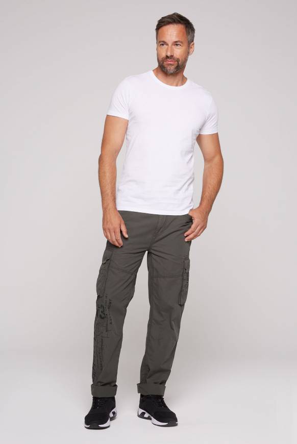 Soccx Leichte Cargohose mit Label Prints mud Letzte 3 Tage