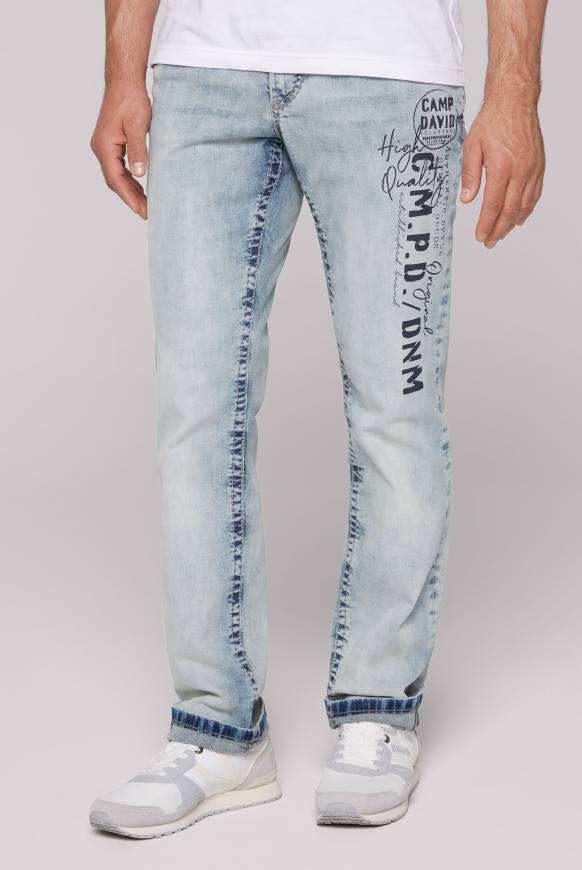 Soccx Jeans NI:CO Regular Fit mid blue printed