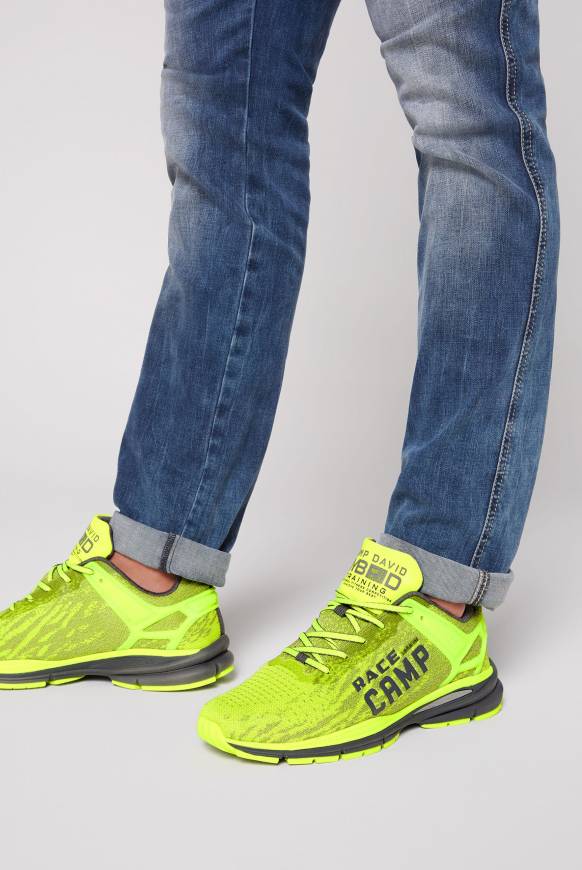 Soccx Running Sneaker mit Knit-Design und Rubber Logo neon lime im Angebot