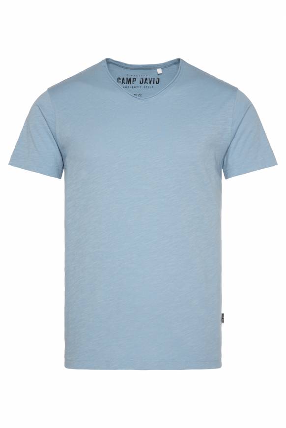 Soccx Basic T-Shirt V-Neck mit Used-Kante new blue Sonderangebot