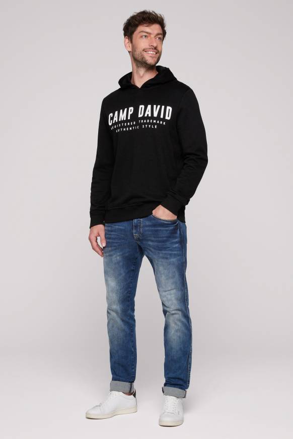 Soccx Basic Hoodie mit Logo Print black Flash Sale