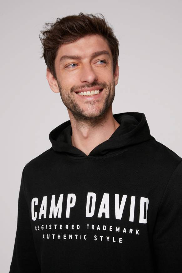 Soccx Basic Hoodie mit Logo Print black Flash Sale
