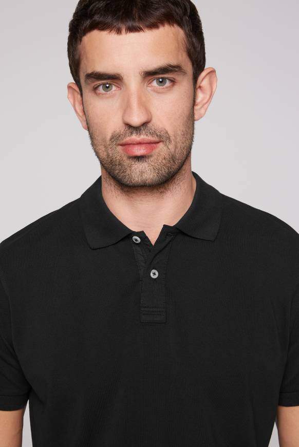Soccx Basic Pikee-Polo mit Trikotkragen black Saisonschlussverkauf