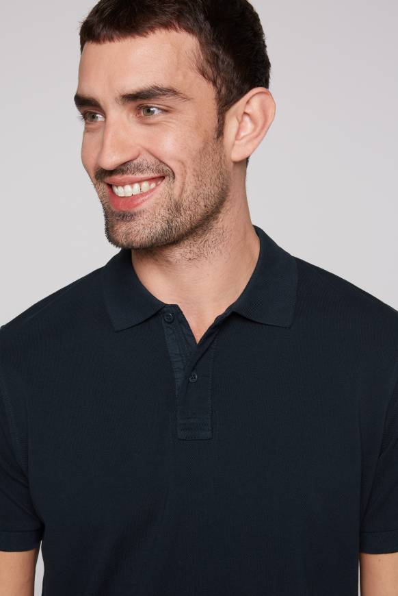 Soccx Basic Pikee-Polo mit Trikotkragen blue navy Cyber Monday