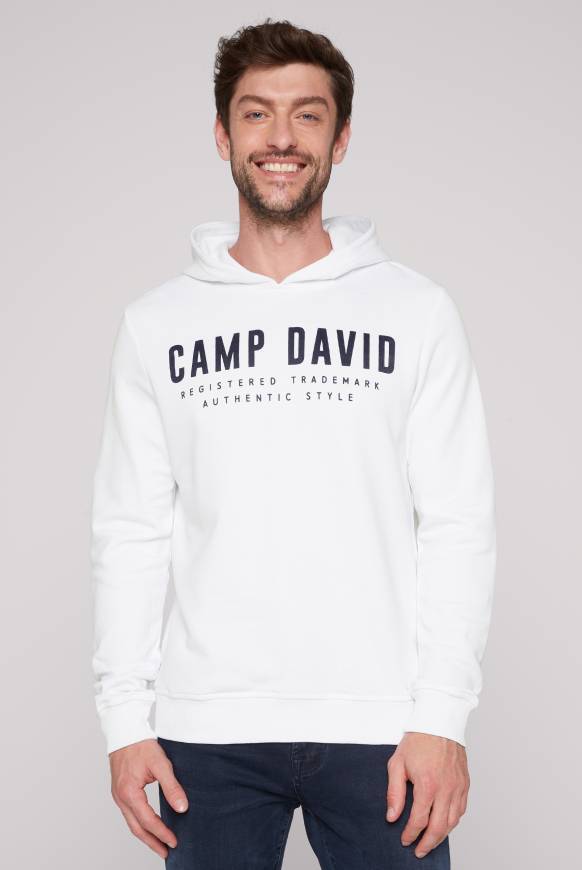 Soccx Basic Hoodie mit Logo Print opticwhite
