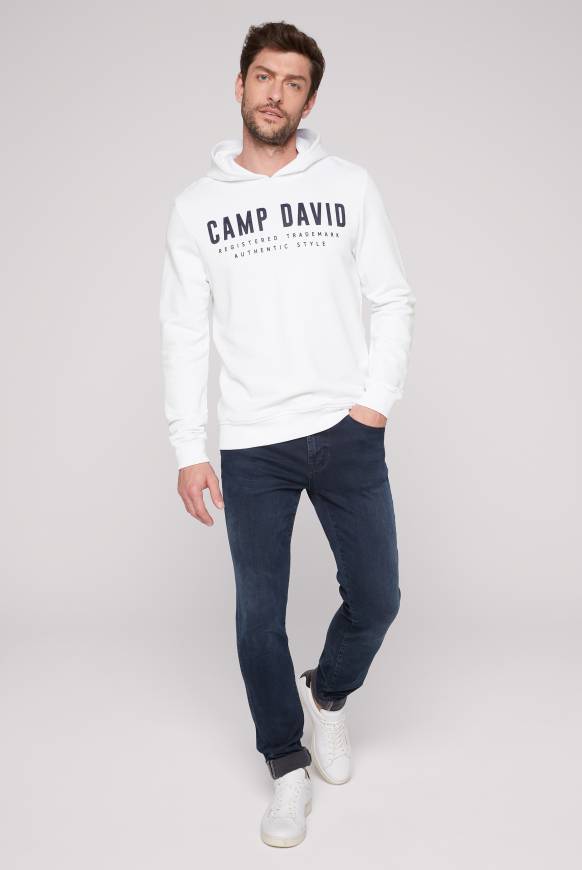 Soccx Basic Hoodie mit Logo Print opticwhite Weihnachtsangebot