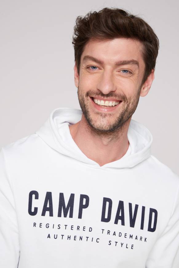 Soccx Basic Hoodie mit Logo Print opticwhite Weihnachtsangebot