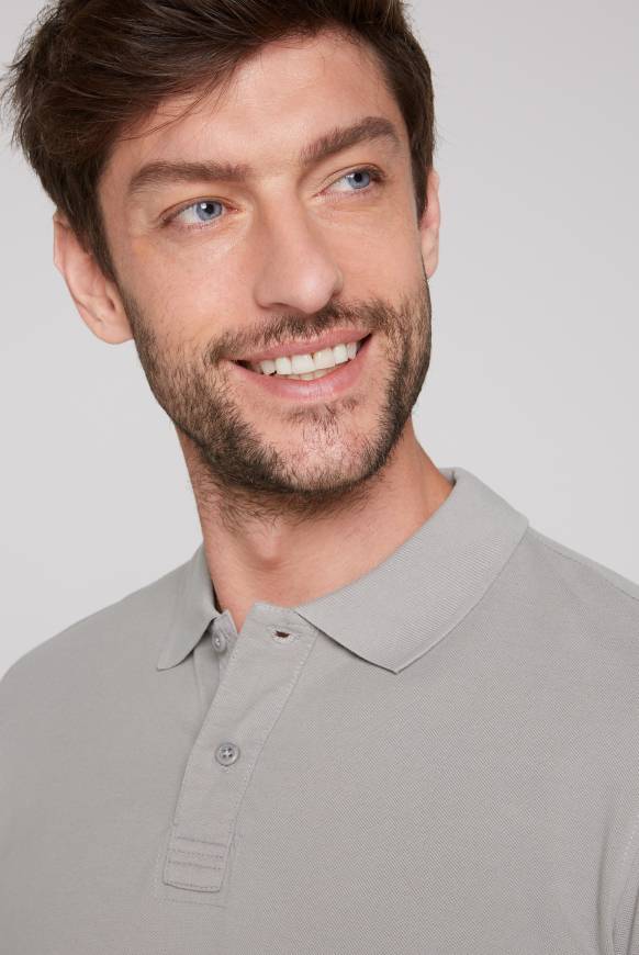 Soccx Basic Pikee-Polo mit Trikotkragen polo grey Muttertagsangebot