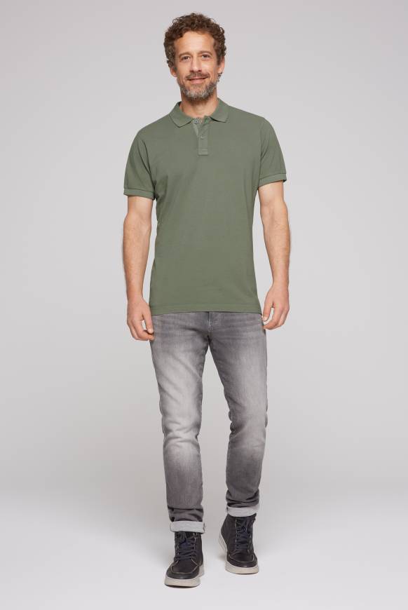 Soccx Basic Pikee-Polo mit Trikotkragen green olive Jubiläumsangebot