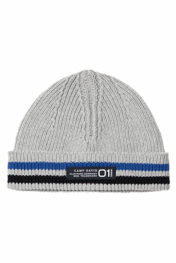 Soccx Rippstrickmütze mit Streifen-Design granite melange Rabatte dieses Monats