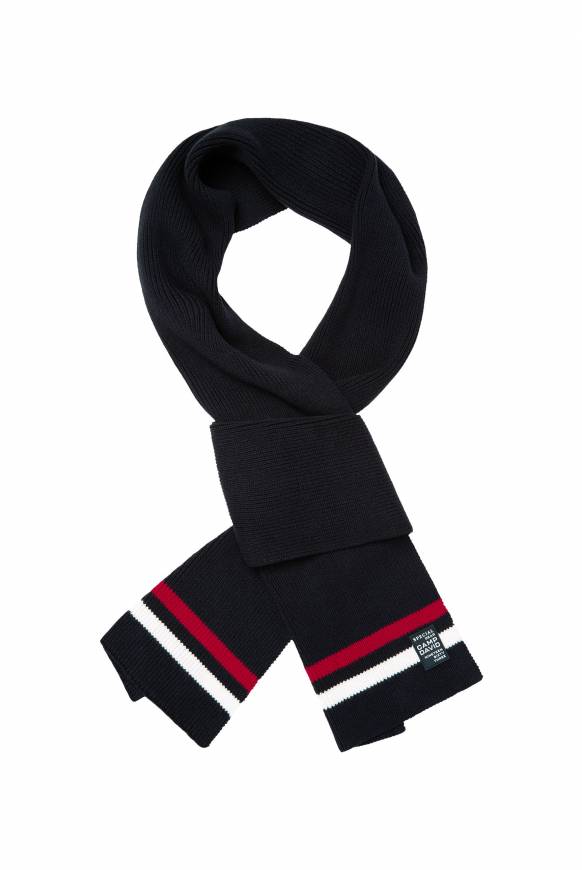 Soccx Rippstrickschal mit Streifen-Details blue navy Online