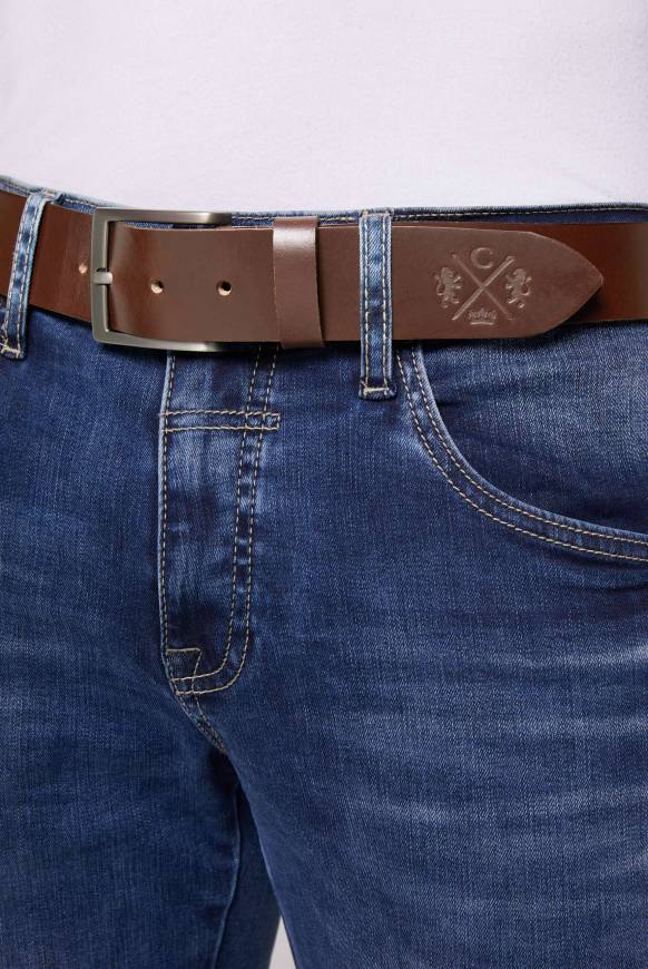 Soccx Ledergürtel mit matter Dornschließe brown Versandkostenfrei