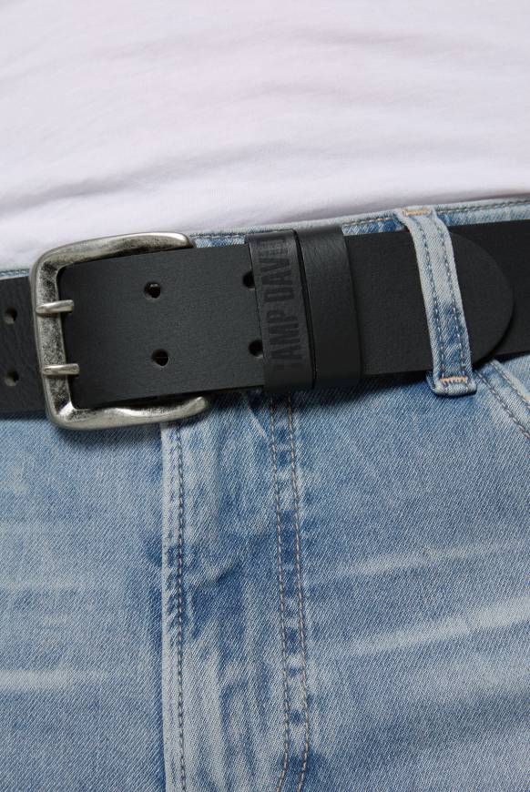 Soccx Ledergürtel mit Doppeldornschließe black Osterangebot