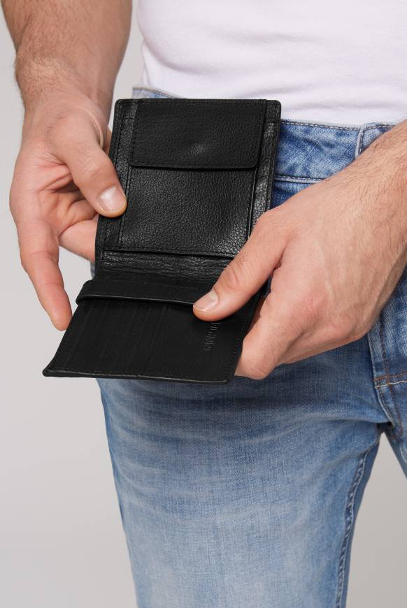 Soccx Klapp-Geldbörse mit Logo-Prägung black Muttertagsangebot