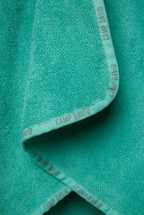 Soccx Saunahandtuch mit Logo-Saum 100 x 140 cm cool green Lagerräumung