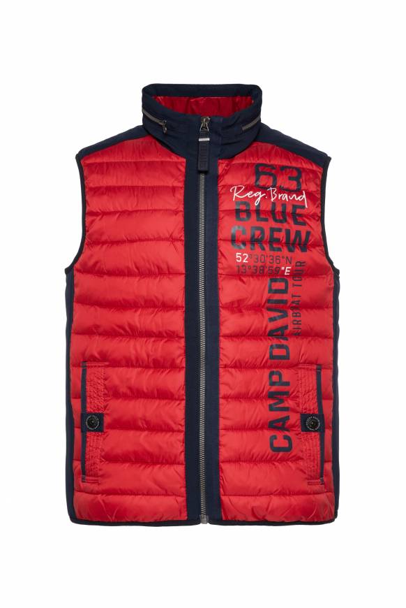 Soccx Leichte Steppweste mit Softshell-Details royal red 4XL Online Outlet