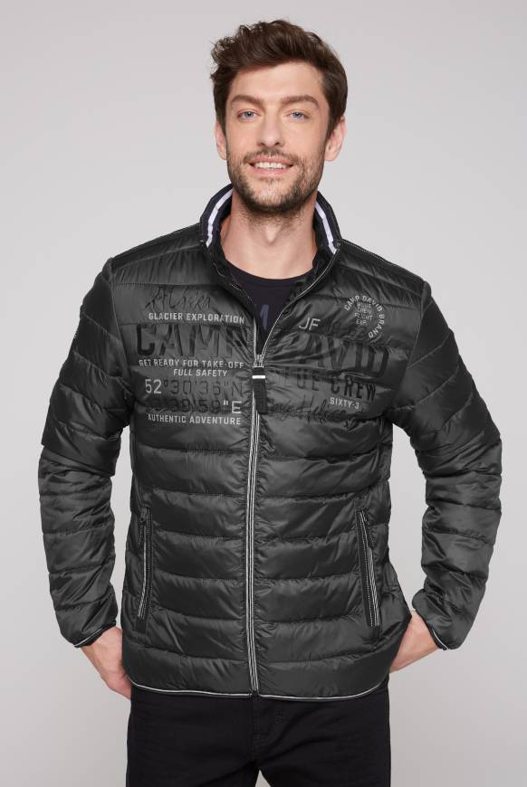Soccx Leichte Steppjacke mit Logo Prints und Tapes dark anthra 4XL