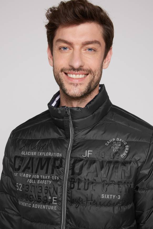 Soccx Leichte Steppjacke mit Logo Prints und Tapes dark anthra 4XL Zeitlich begrenztes Angebot