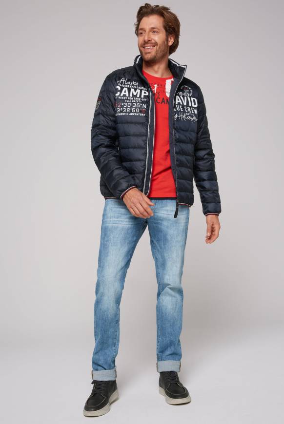 Soccx Leichte Steppjacke mit Logo Prints und Tapes blue navy 4XL Exklusive Angebote