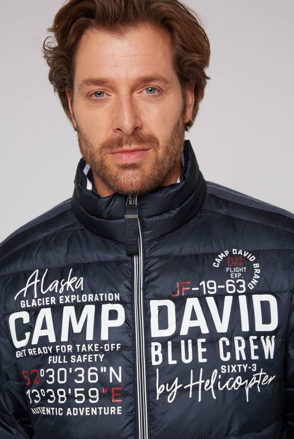 Soccx Leichte Steppjacke mit Logo Prints und Tapes blue navy 4XL Exklusive Angebote