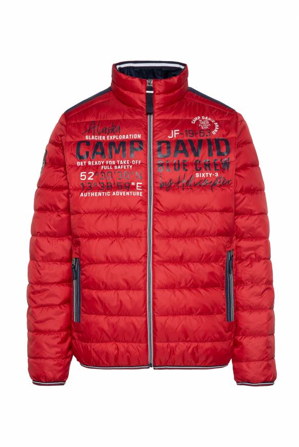 Soccx Leichte Steppjacke mit Logo Prints und Tapes royal red Blitzangebot