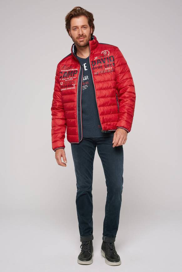 Soccx Leichte Steppjacke mit Logo Prints und Tapes royal red Blitzangebot