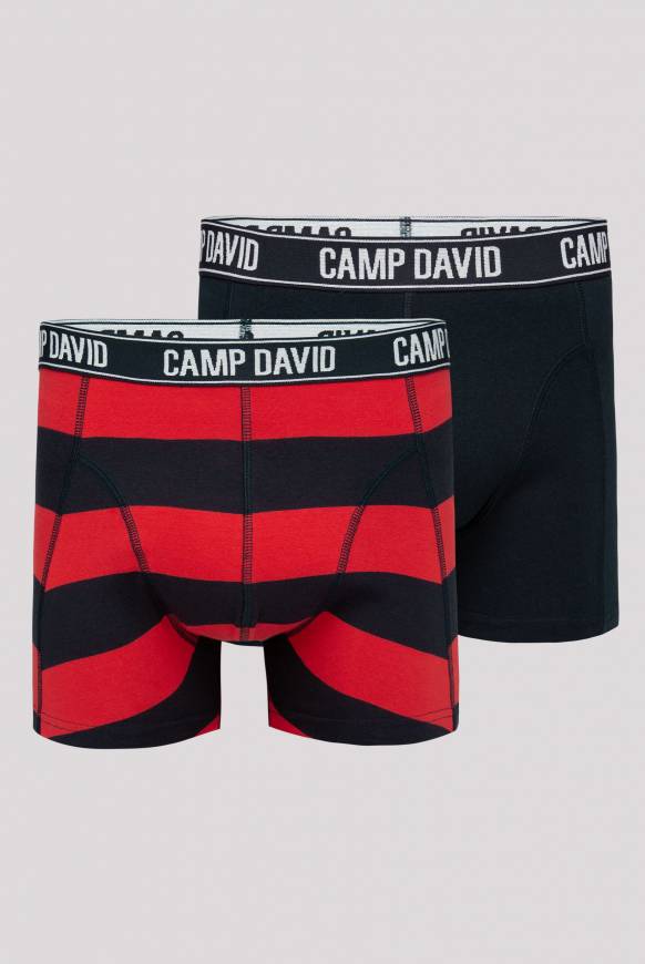 Soccx Boxershorts mit Logo-Bund, 2er-Pack navy uni / navy red stripes Super Sparpreis