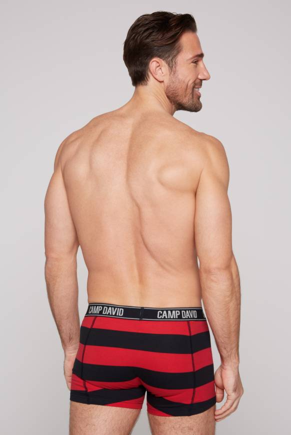 Soccx Boxershorts mit Logo-Bund, 2er-Pack navy uni / navy red stripes Super Sparpreis