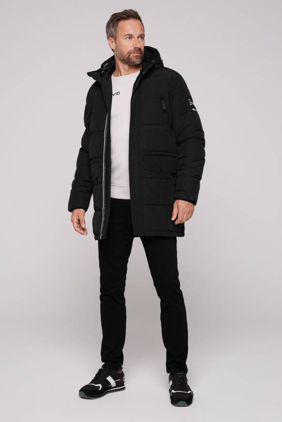 Soccx Stepp-Parka mit Kapuzen-Layering black Günstiger Verkauf
