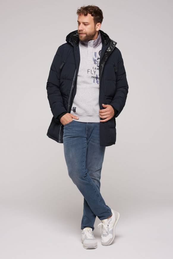 Soccx Stepp-Parka mit Kapuzen-Layering blue navy Fabrikverkauf