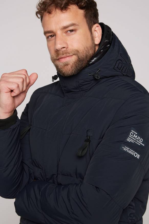 Soccx Stepp-Parka mit Kapuzen-Layering blue navy Fabrikverkauf