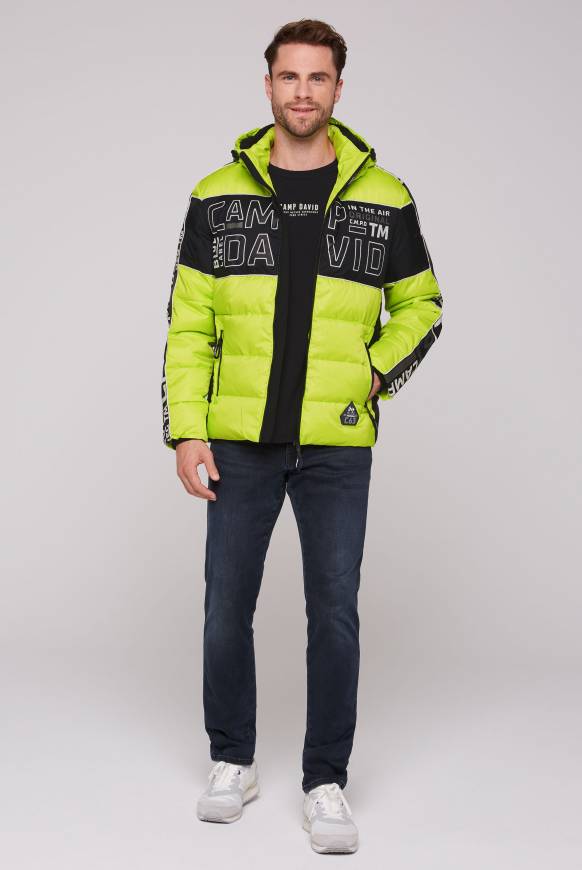 Soccx Winterjacke mit Colour-Blocking und Logo-Design neon kiwi Sonderangebot