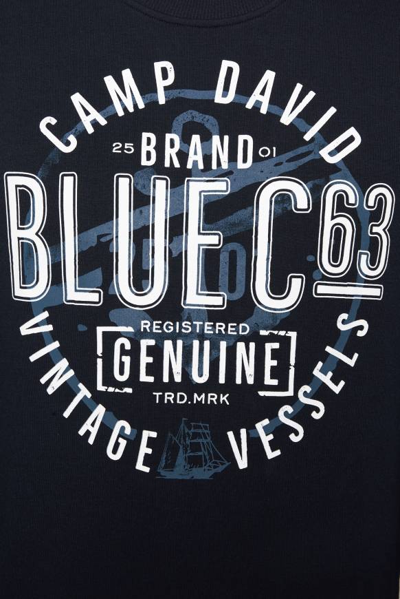 Soccx Sweatshirt mit rundem Label Print blue navy Jubiläumsangebot