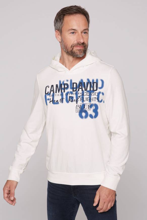 Soccx Hoodie mit Spray-Effekt-Artwork ivory