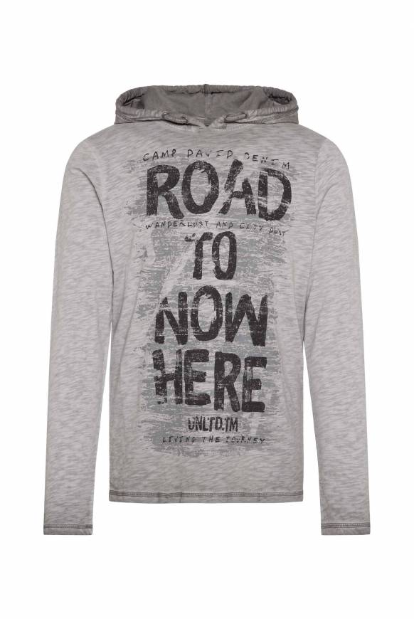 Soccx Langarmshirt mit Kapuze und Vintage Print shadow Exklusive Angebote