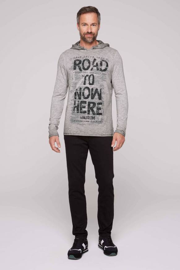 Soccx Langarmshirt mit Kapuze und Vintage Print shadow Exklusive Angebote