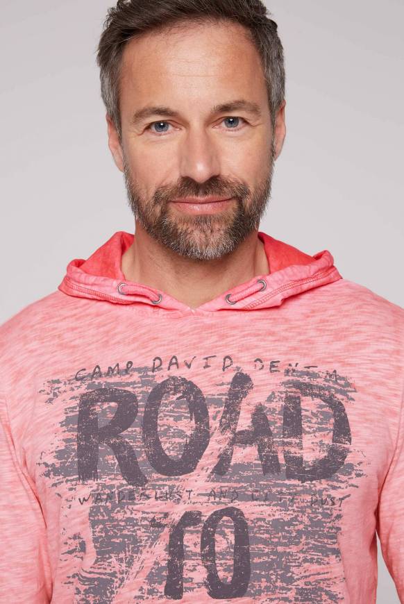 Soccx Langarmshirt mit Kapuze und Vintage Print sunrise Blitzangebot