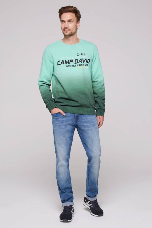 Soccx Sweatshirt Dip Dye mit Puff-Print flash aqua Saisonale Angebote