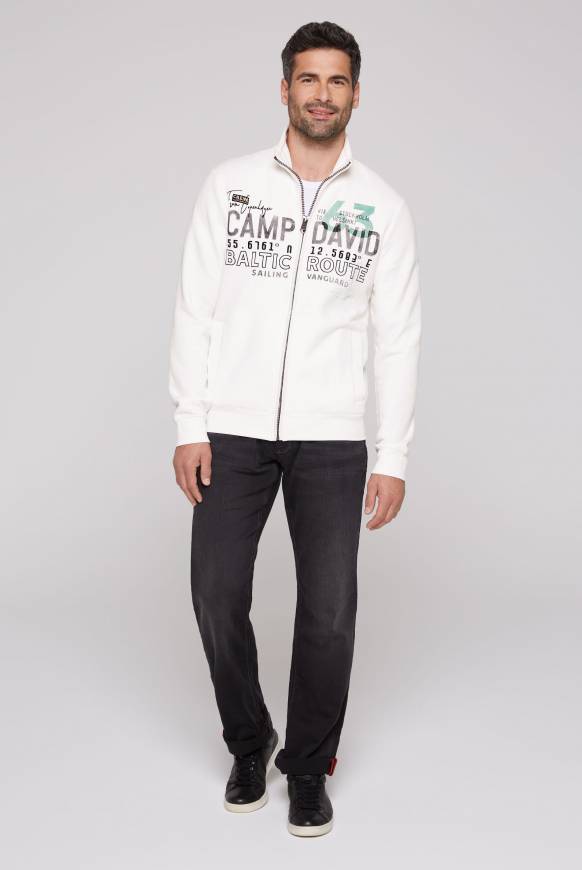 Soccx Sweatjacke mit Logo Print und Stickereien ivory Kauf eins, bekomm eins gratis