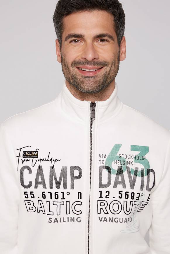 Soccx Sweatjacke mit Logo Print und Stickereien ivory Kauf eins, bekomm eins gratis