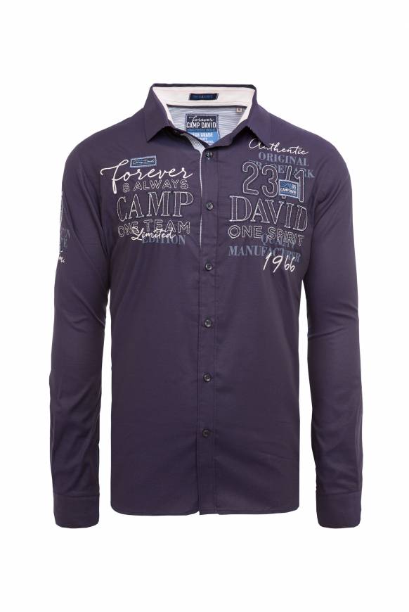 Soccx Hemd mit Dobby-Struktur und Artworks blue navy Tägliche Deals