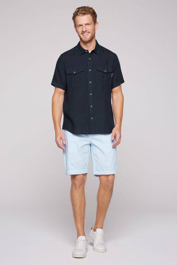 Soccx Leinenhemd mit Klappentaschen blue navy Super Sparpreis
