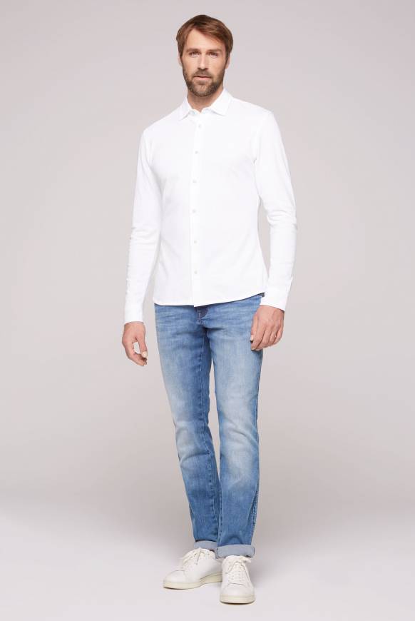 Soccx Oxford Langarmhemd opticwhite Begrenzte Freigabe