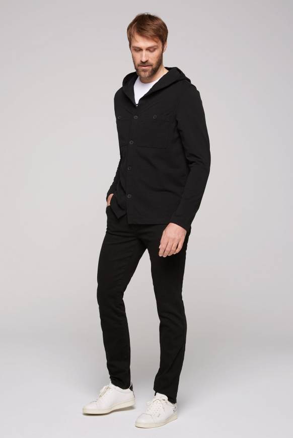 Soccx Overshirt mit Kapuze und Brusttaschen black Neueste Stile
