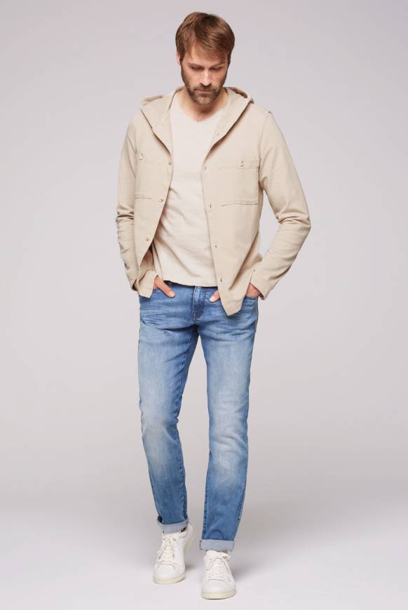 Soccx Overshirt mit Kapuze und Brusttaschen cappuccino Letzte 2 Tage