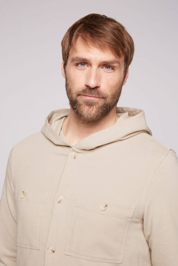 Soccx Overshirt mit Kapuze und Brusttaschen cappuccino Letzte 2 Tage