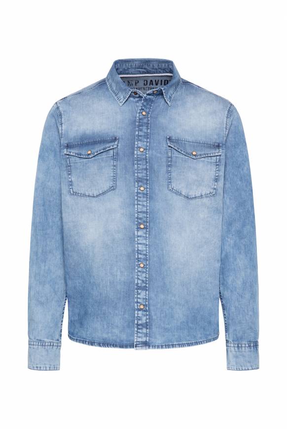 Soccx Hemd aus Denim Regular Fit light blue bleached Bis zu 60% Rabatt