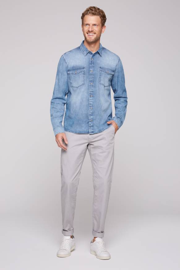 Soccx Hemd aus Denim Regular Fit light blue bleached Bis zu 60% Rabatt