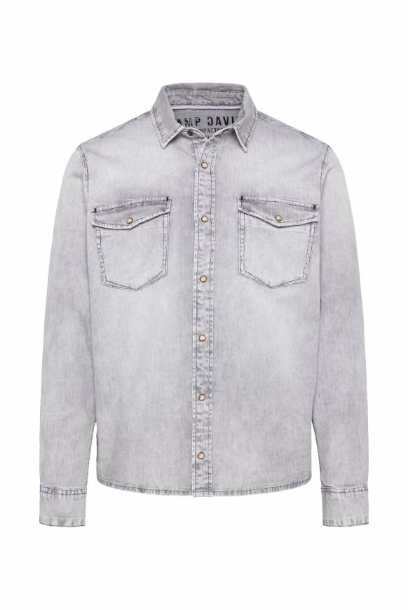 Soccx Hemd aus Denim Regular Fit light grey bleached Bis zu 65% Rabatt