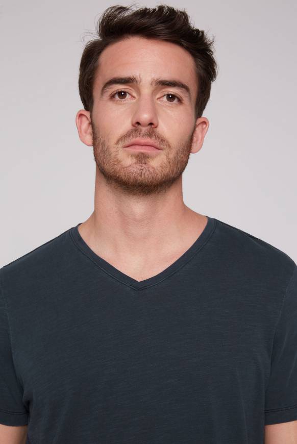 Soccx Basic T-Shirt mit V-Ausschnitt absolute blue Discount Store für neue Produkte